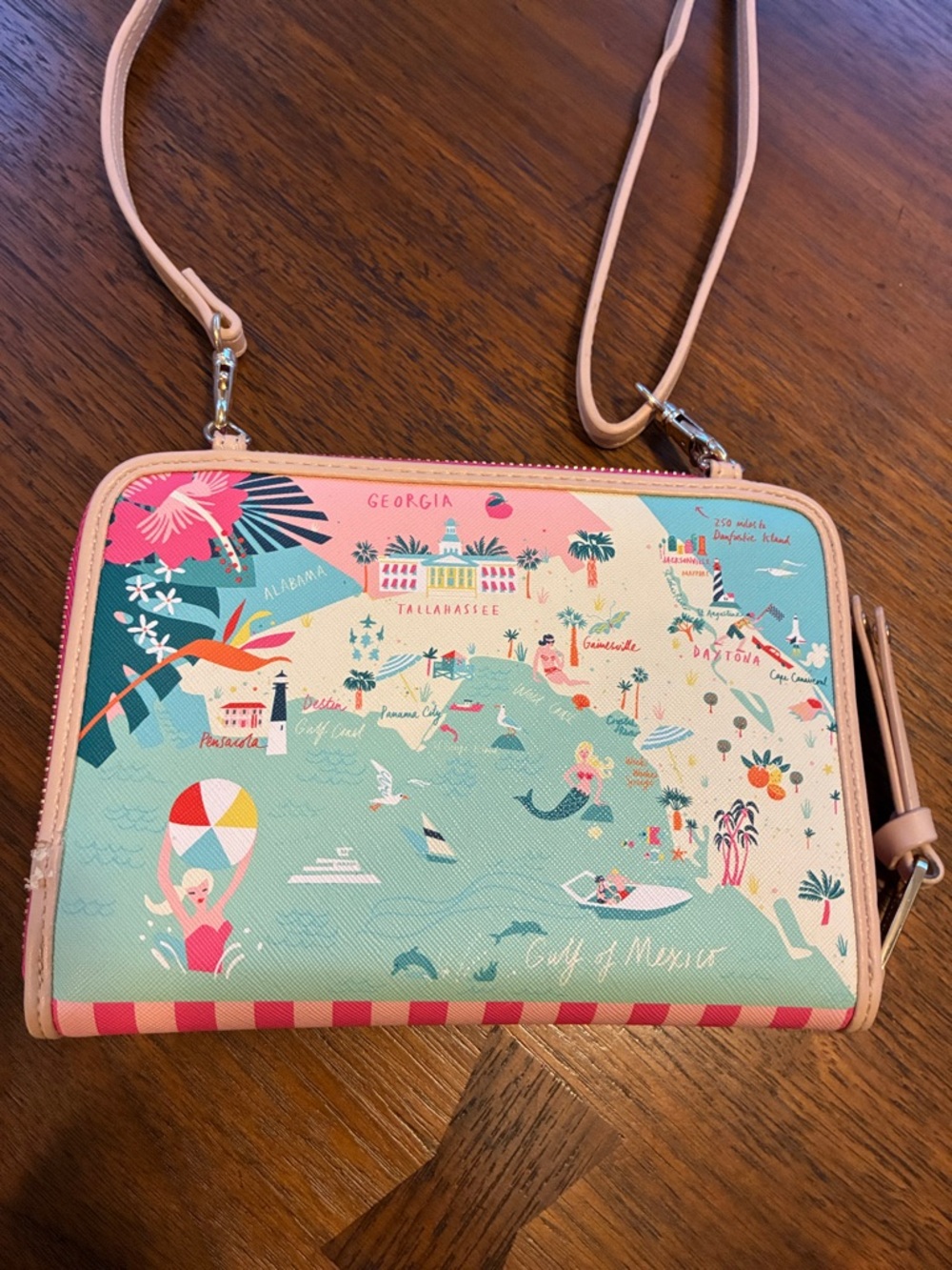 Spartina 449 Florida Map All-in-One Phone Crossbody - Picture 2 of 10